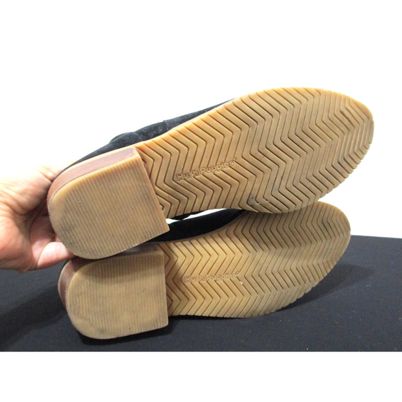 Hush Puppies Medium Moyen Black Suede Side Zip Booties Women 7.5 - Picture 8 of 11